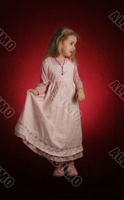 little girl in pink dress