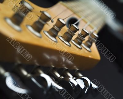 Close up of guitar machine head