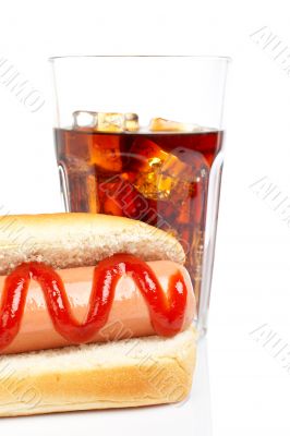 Hot dog and soda