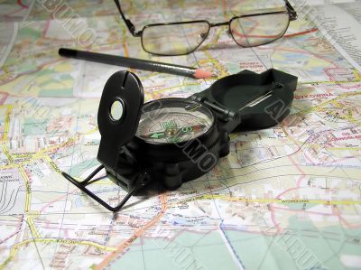 Compass and map