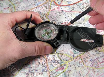 Compass and map