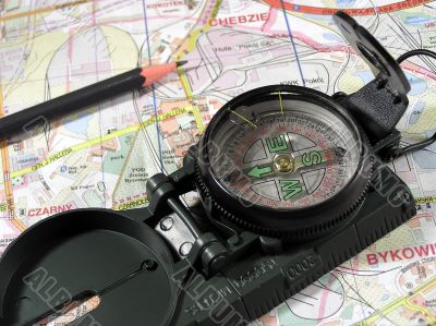 Compass and map