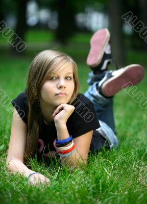 Girl in a grass