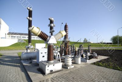 A row of power equipment