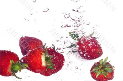 Strawberry splashing
