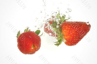 Strawberry splashing