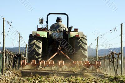  Tractor ploughing field