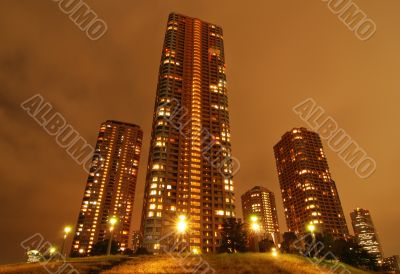 night skyscrapers