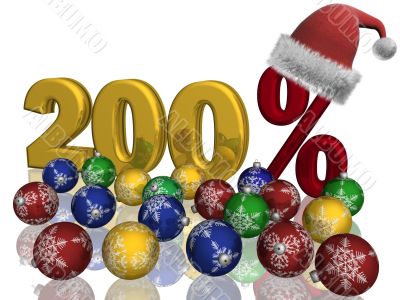 Christmas spheres on a background 2008. 3D image.