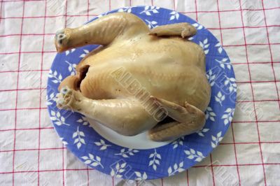 Whole boiled chicken