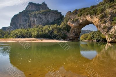 The river and the bridge.