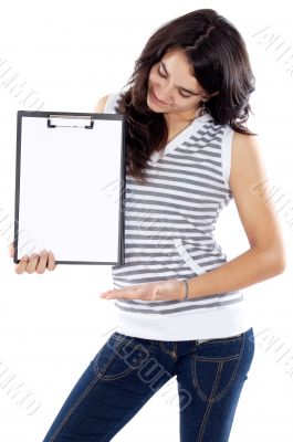 teen whit clipboard