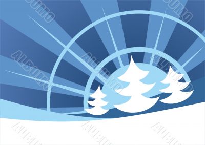 blue winter landscape