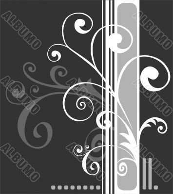 black floral pattern