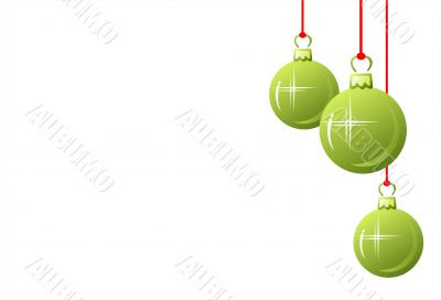 three green christmas balls