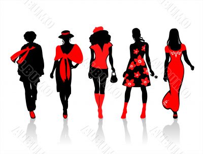 ornate female silhouettes