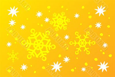yellow snowflakes background