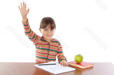 adorable girl studying