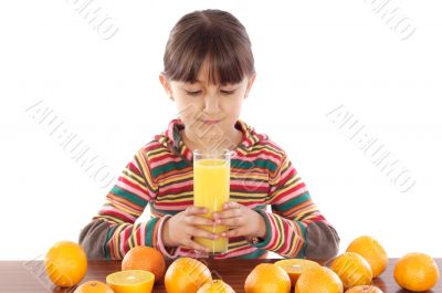 girl with oranges