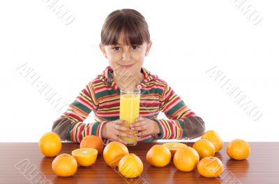 girl with oranges