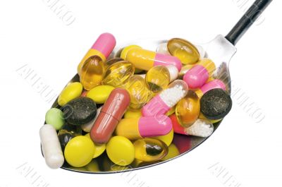 Tablets on spoon