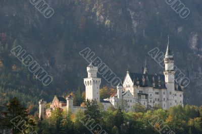 Neuschwanstein castle on the hills