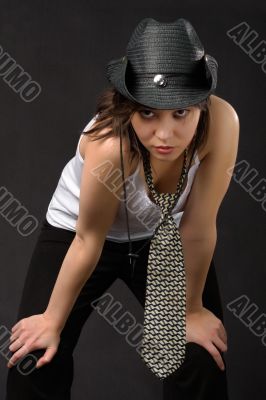 woman in hat
