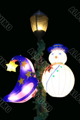 hat and snowman lanterns