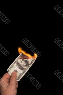 Burning 100 Dollar Bill