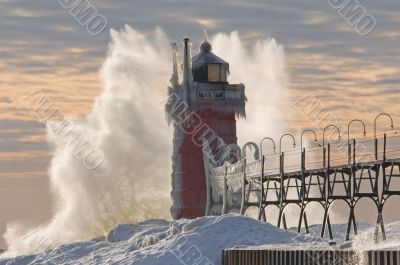 Winter South Haven Lighthouse
