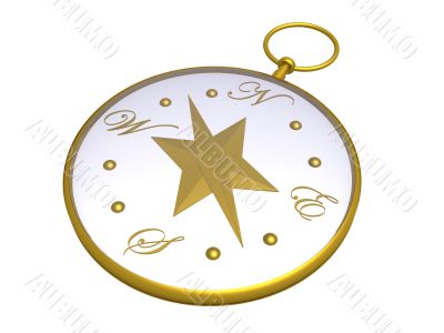 Old compass. 3D image.