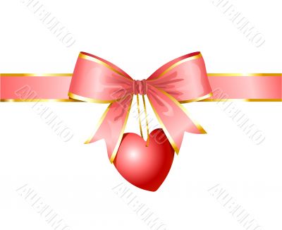 ribbon and heart / gift of love /  vector