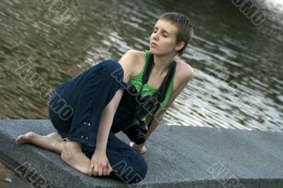 Young photographer girl