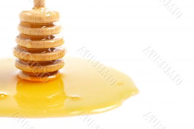 Honey and wooden drizzler