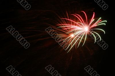 Colorful fireworks on dark sky