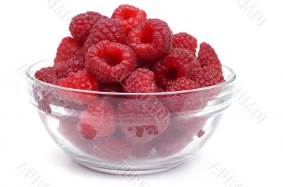Raspberry on glass  cup