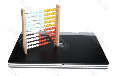 Laptop and abacus