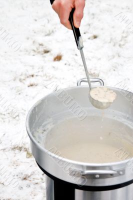 Soup in Winter Snow