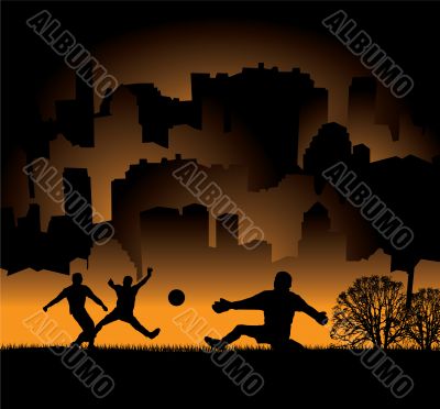 football silhouette orange