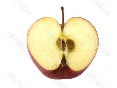 Half of delicious red apple