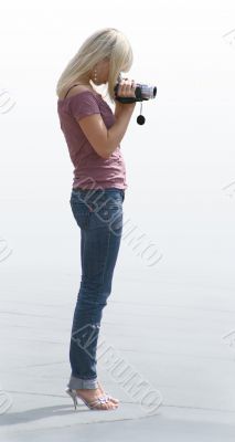 The young woman with a videocamera.