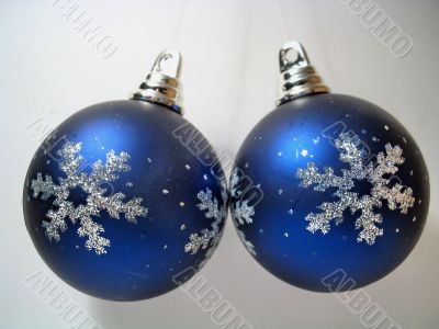christmas balls with snowflake