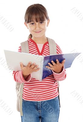 adorable girl studying