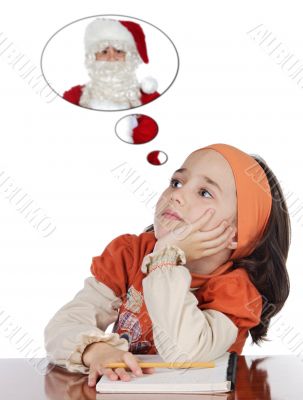 studying thinking about santa