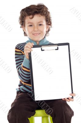 boy with clipboard