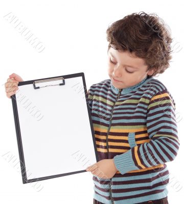 boy with clipboard