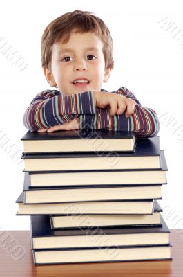 Adorable child studying