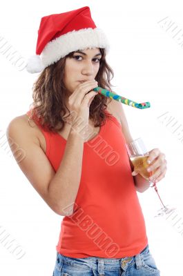 Girl with glass of champagne
