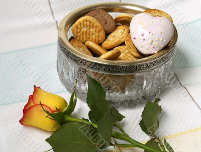 cookies heart and rose