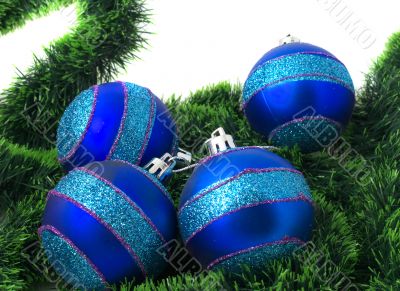 Christmas blue ornaments